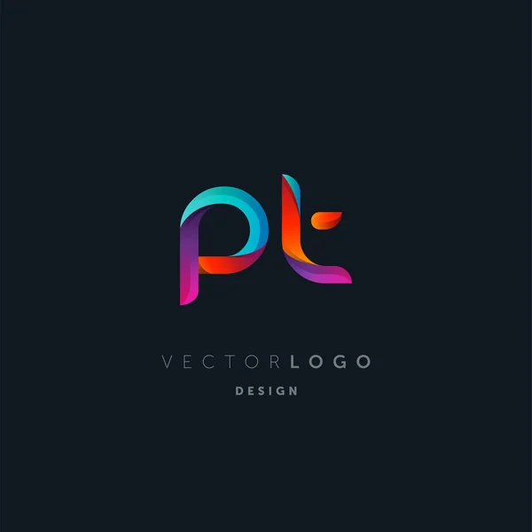 Logotipo Letras Gradient Modelo Cartão Visita Vetor — Vetor de Stock