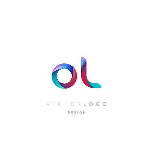 Logotipo Letras Gradient Modelo Cartão Visita Vetor —  Vetores de Stock