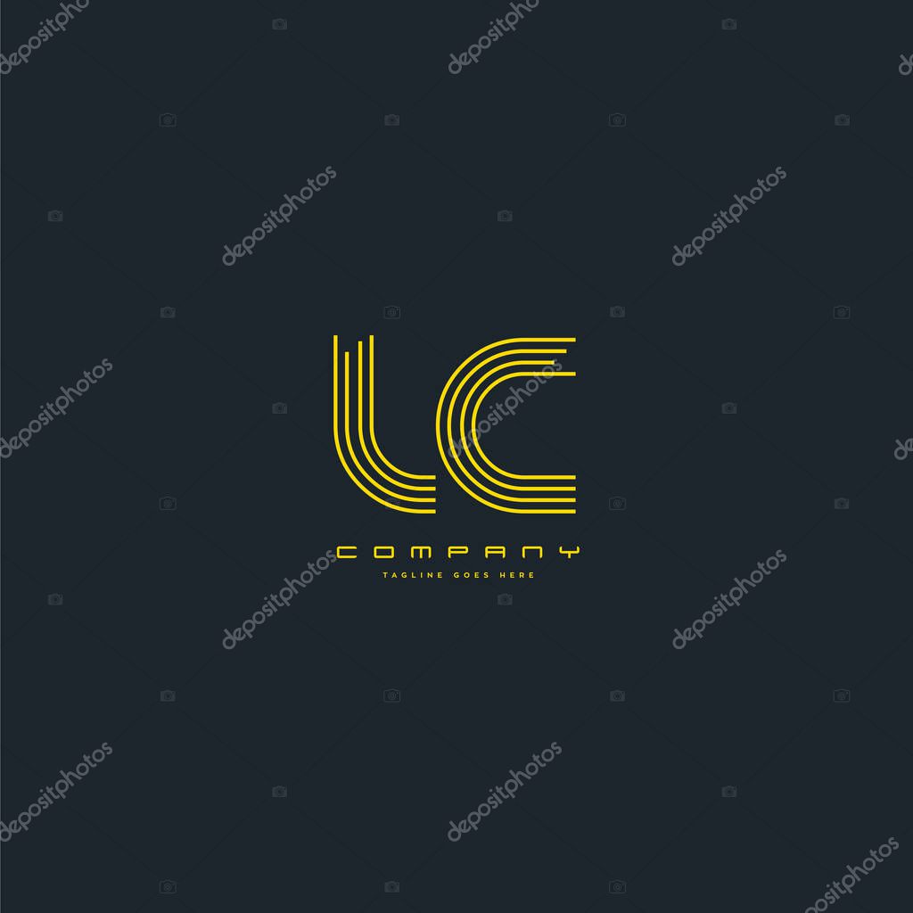 Joint Lc Letters Logo, Business Card Template, Vector