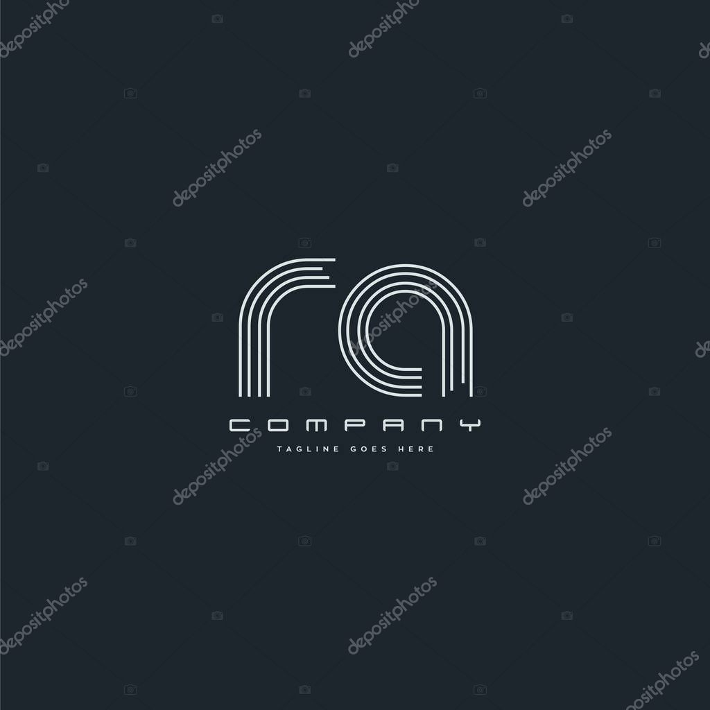 Ra  joint  letters logo, business card template, Vector