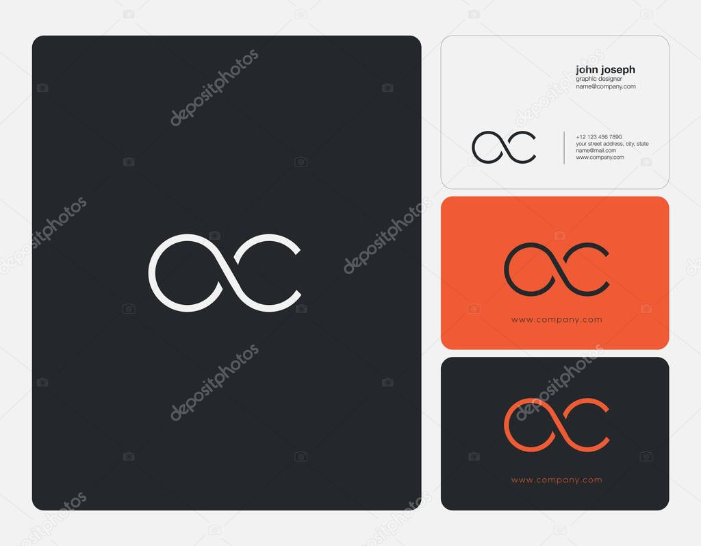 Oc  Letters Logo, Business Cards Template, Vector
