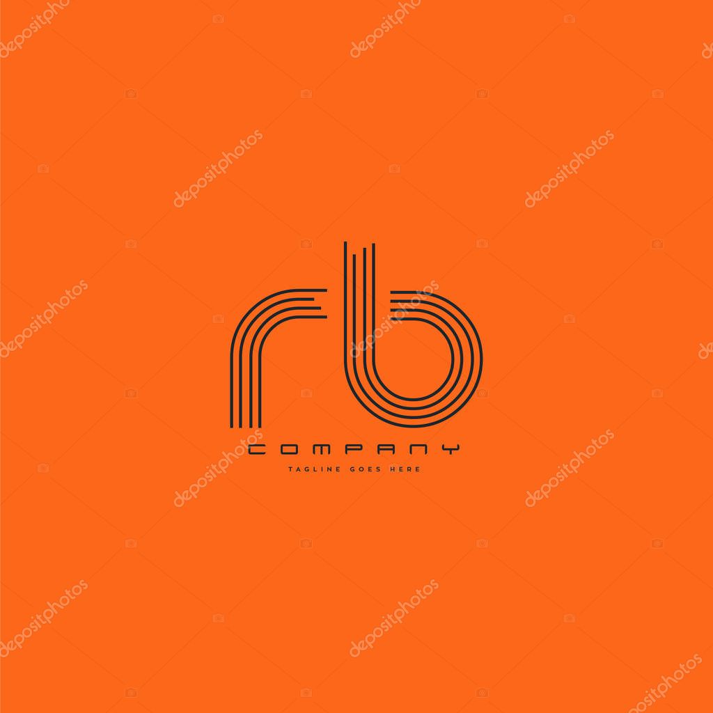 Rb  joint  letters logo, business card template, Vector