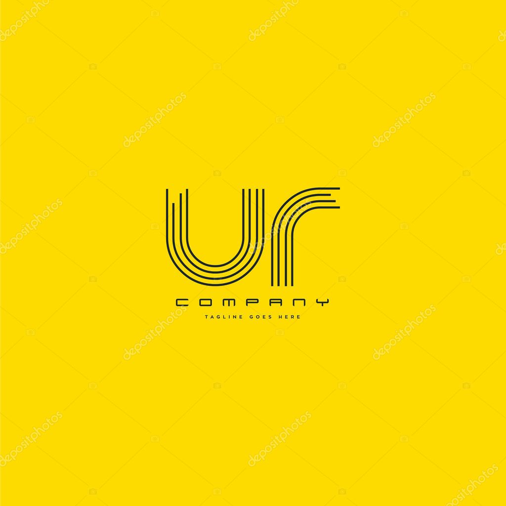 UR Joint  Letters Logo, Business Card Template, Vector