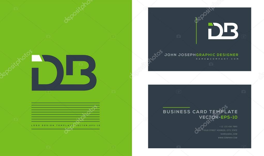 Logo joint Db for Business Card Template, Vector