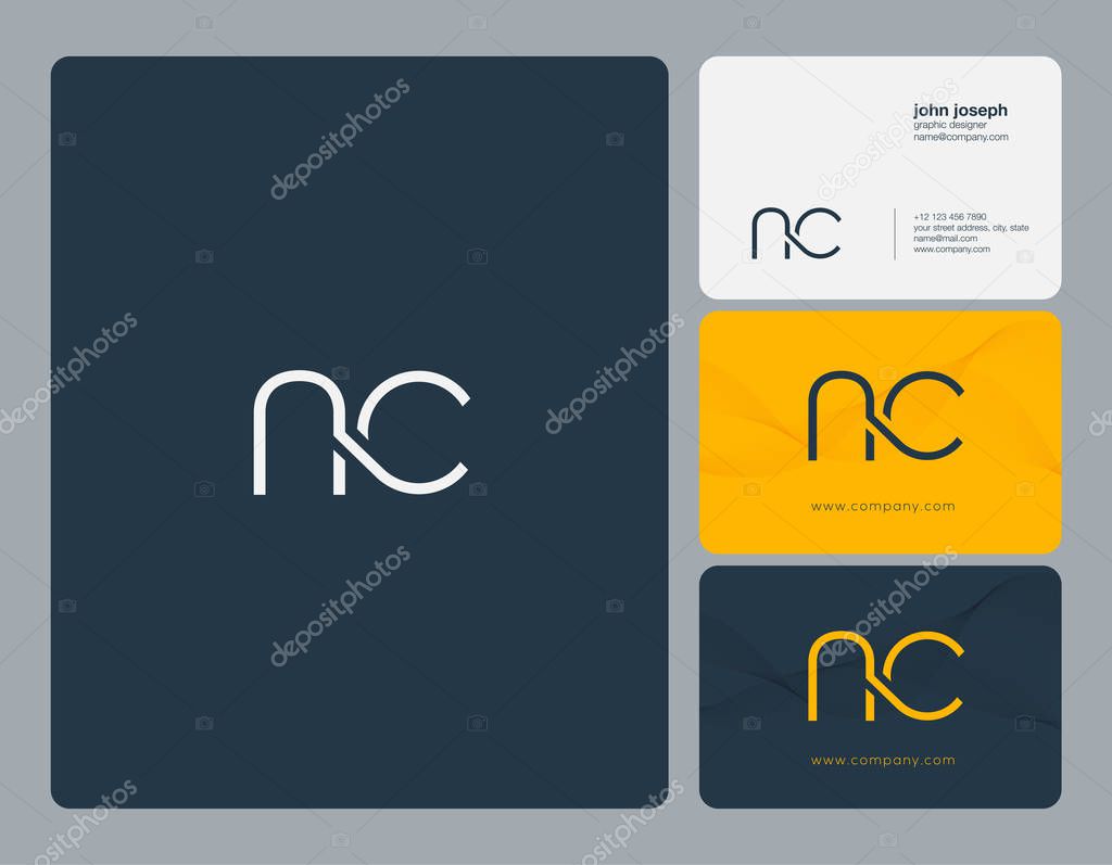 Nc  Letters Logo, Business Cards Template, Vector