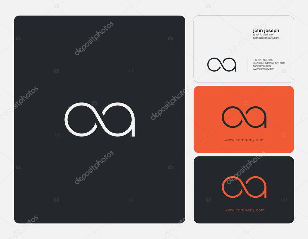 oa  Letters Logo, Business Cards Template, Vector