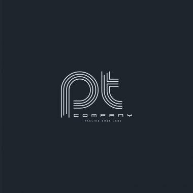 Ortak Pt harf Logo, kartvizit şablonu, vektör