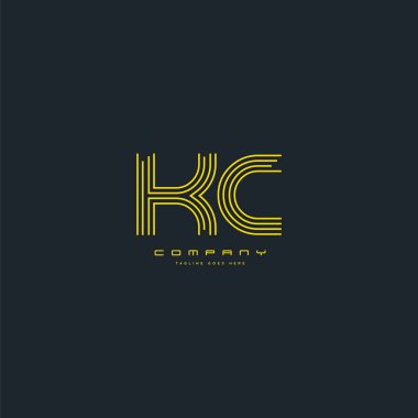 KC ortak harf logo, kartvizit şablonu, vektör