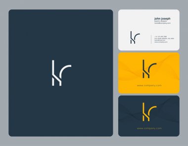Ortak Lr harf Logo, kartvizit şablonu, vektör