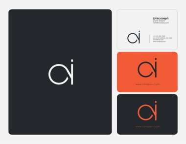 Oi harf Logo, kartvizit şablonu, vektör