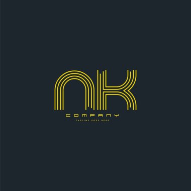 Ortak Nk harf Logo, kartvizit şablonu, vektör