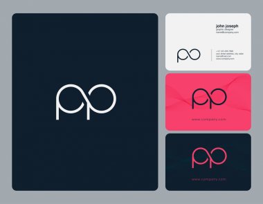 pp Letters Logo, Business Cards Template, Vector clipart