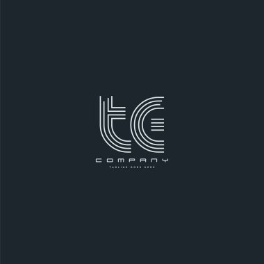 te ortak harf logo, kartvizit şablonu, vektör