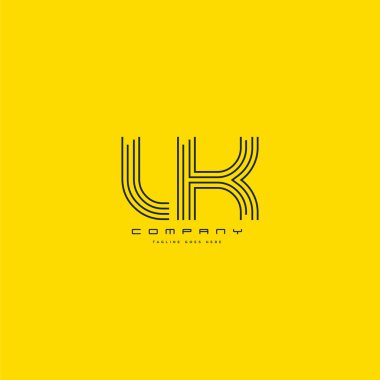 Ortak Lk harf Logo, kartvizit şablonu, vektör