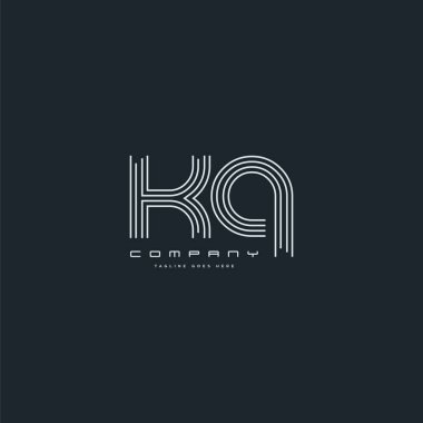 KQ ortak harf logo, kartvizit şablonu, vektör