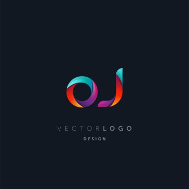 Degrade Oj harf Logo, kartvizit şablonu, vektör