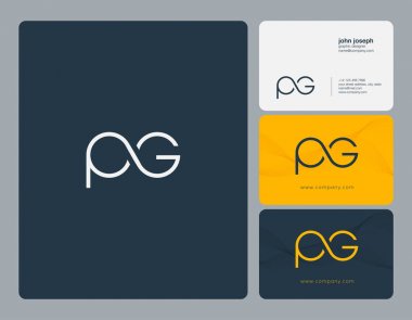 PG harf Logo, kartvizit şablonu, vektör
