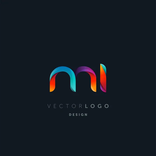 Logotipo Letras Gradient Modelo Cartão Visita Vetor — Vetor de Stock