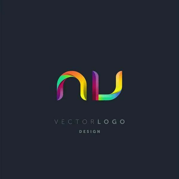 Logotipo Letras Gradient Modelo Cartão Visita Vetor — Vetor de Stock