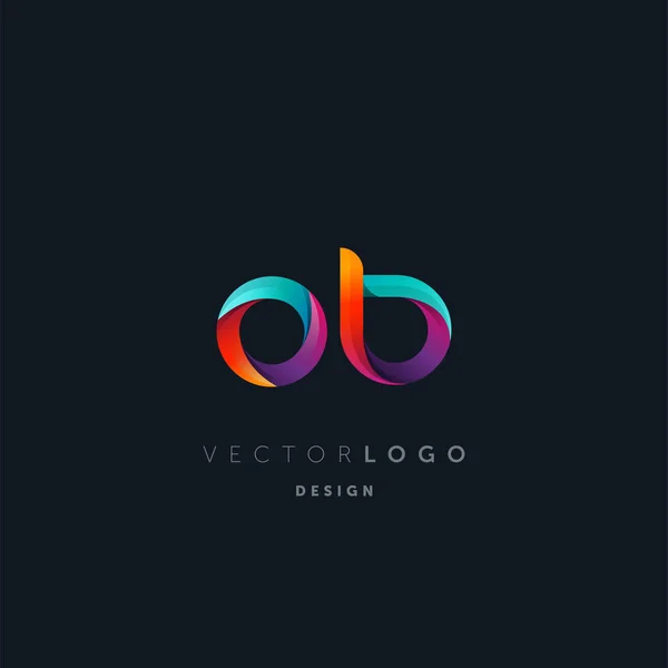 Degrade Logo Kartvizit Şablonu Vektör Mektuplar — Stok Vektör