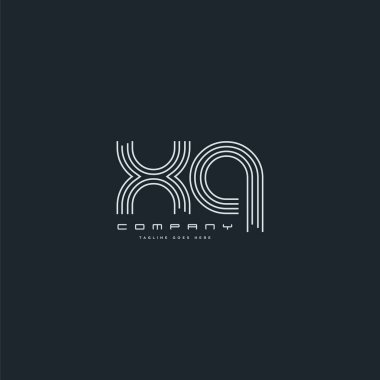 XQ harf Logo, kartvizit şablonu, vektör hat