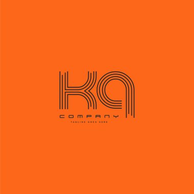 KQ ortak harf logo, kartvizit şablonu, vektör
