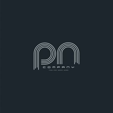 Ortak Pn harfleri Logo, kartvizit şablonu, vektör