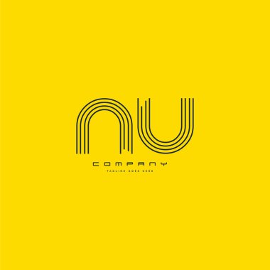 Ortak Nu harf Logo, kartvizit şablonu, vektör