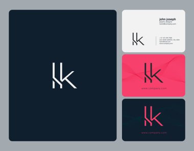Ortak Lk harf Logo, kartvizit şablonu, vektör