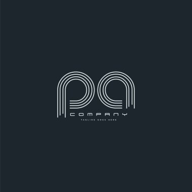 Ortak Pa harf Logo, kartvizit şablonu, vektör