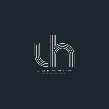 Ortak Lh harf Logo, kartvizit şablonu, vektör