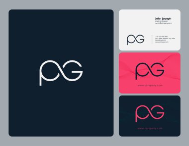 PG harf Logo, kartvizit şablonu, vektör