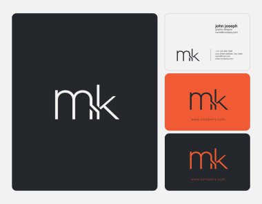 MK harf Logo, kartvizit şablonu, vektör