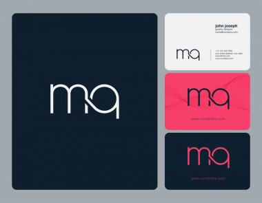 MQ harf Logo, kartvizit şablonu, vektör