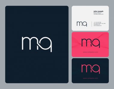 mq  Letters Logo, Business Cards Template, Vector clipart