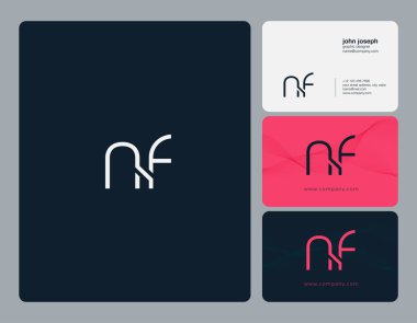 nf  Letters Logo, Business Cards Template, Vector clipart
