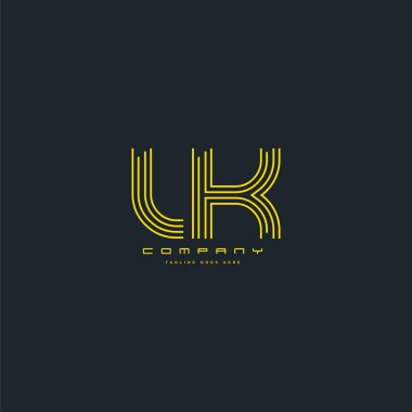 Ortak Lk harf Logo, kartvizit şablonu, vektör