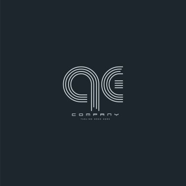 Ortak Qe harf Logo, kartvizit şablonu, vektör