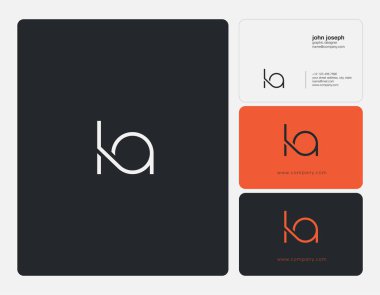 Ortak La harf Logo, kartvizit şablonu, vektör