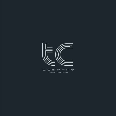 TC ortak harf logo, kartvizit şablonu, vektör