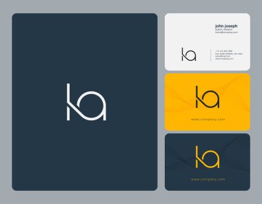 Ortak La harf Logo, kartvizit şablonu, vektör
