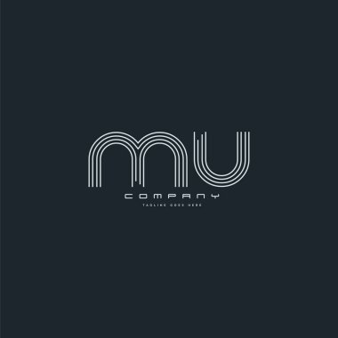 Ortak Mu harf Logo, kartvizit şablonu, vektör