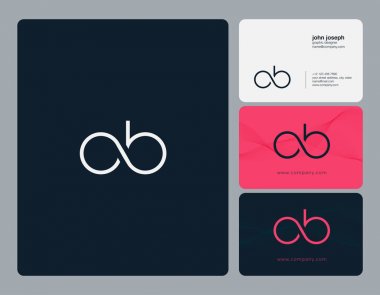 OB harf Logo, kartvizit şablonu, vektör