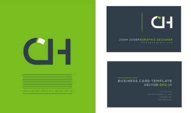 logo vektör kartvizit şablonu için Ch ortak
