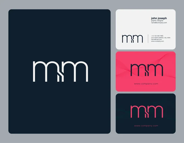 Mm lettermark signature monogram logo Royalty Free Vector