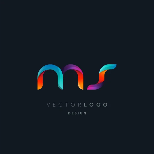 Gradient Mme Lettres Logo Modèle Carte Visite Vecteur — Image vectorielle