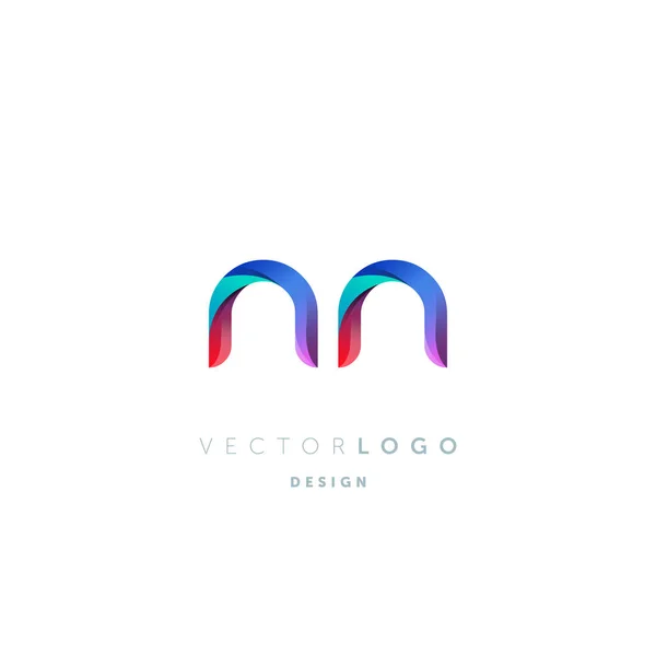 Gradient Lettres Logo Modèle Carte Visite Vecteur — Image vectorielle