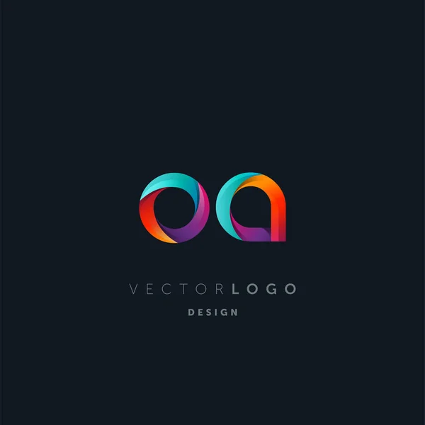 Logotipo Letras Gradient Modelo Cartão Visita Vetor — Vetor de Stock