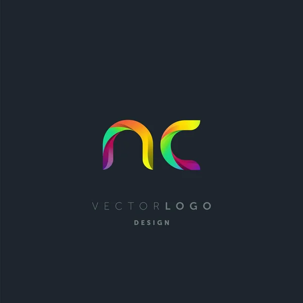 Gradient Lettres Logo Modèle Carte Visite Vecteur — Image vectorielle