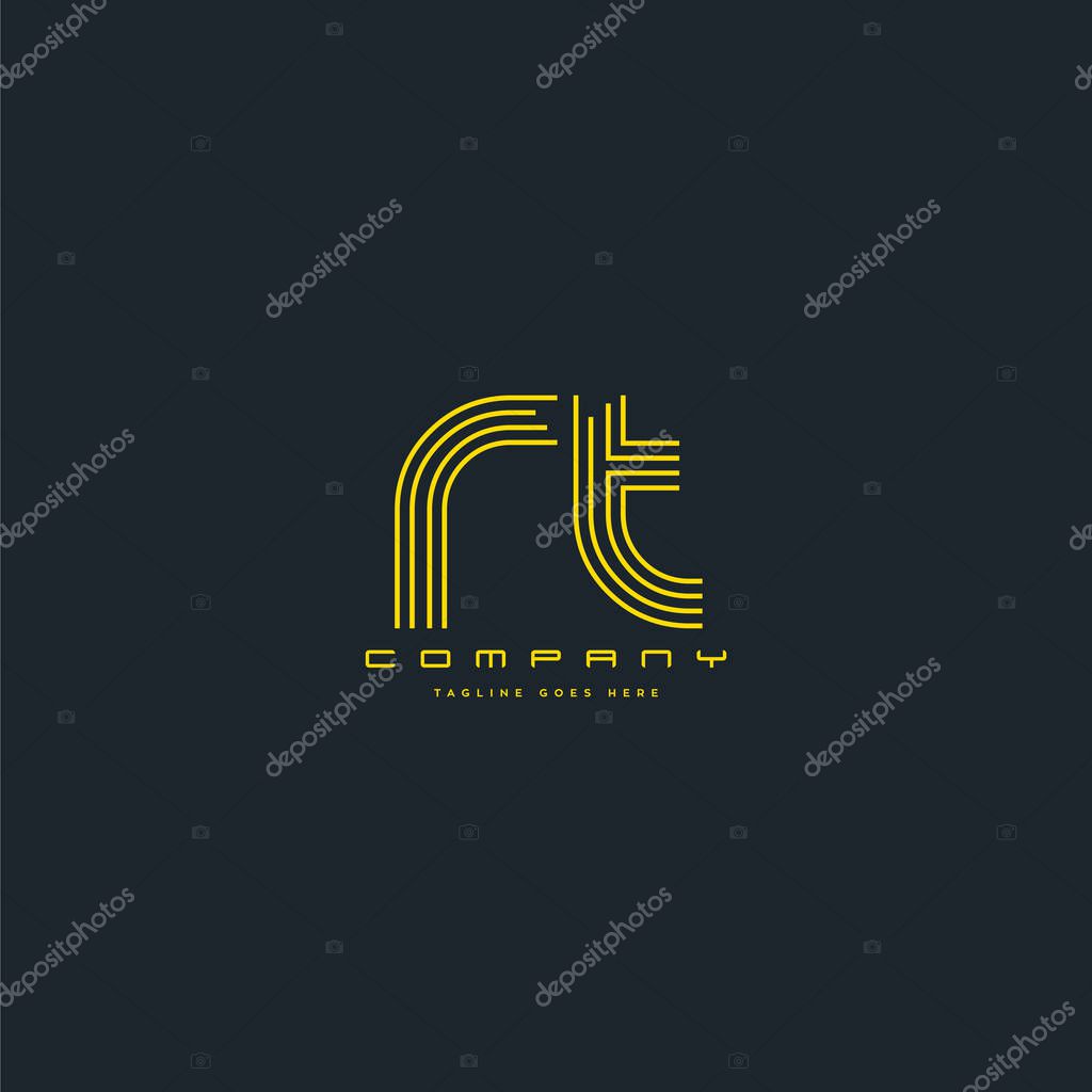 Rt  joint  letters logo, business card template, Vector